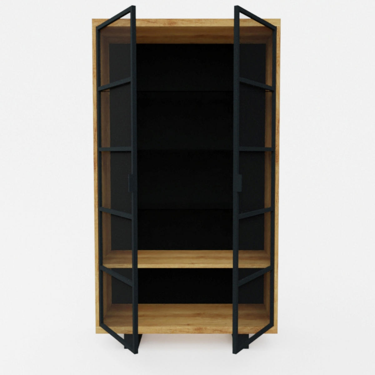 VITRINE mit Regalböden und Glastüren DELIO II - Eichefarben, Holz (100/180/45cm) - Rawood Furniture