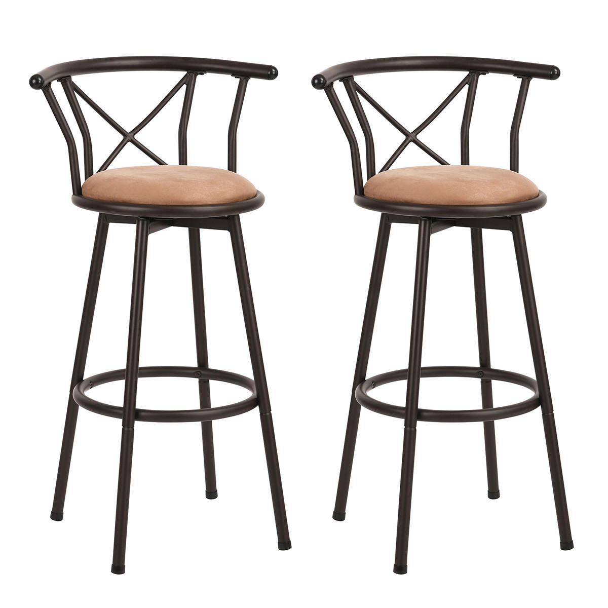 BARHOCKER 2er-Set Drehbar Braun - Braun, Metall (56/98.5/40cm) - Meubles Cosy