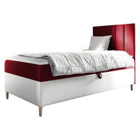BOXBETT Maja Junior 1, Seite zum Öffnen des Bettkastens: Rechts - Rot/Weiß, Holz (80/200cm) - MIRJAN24