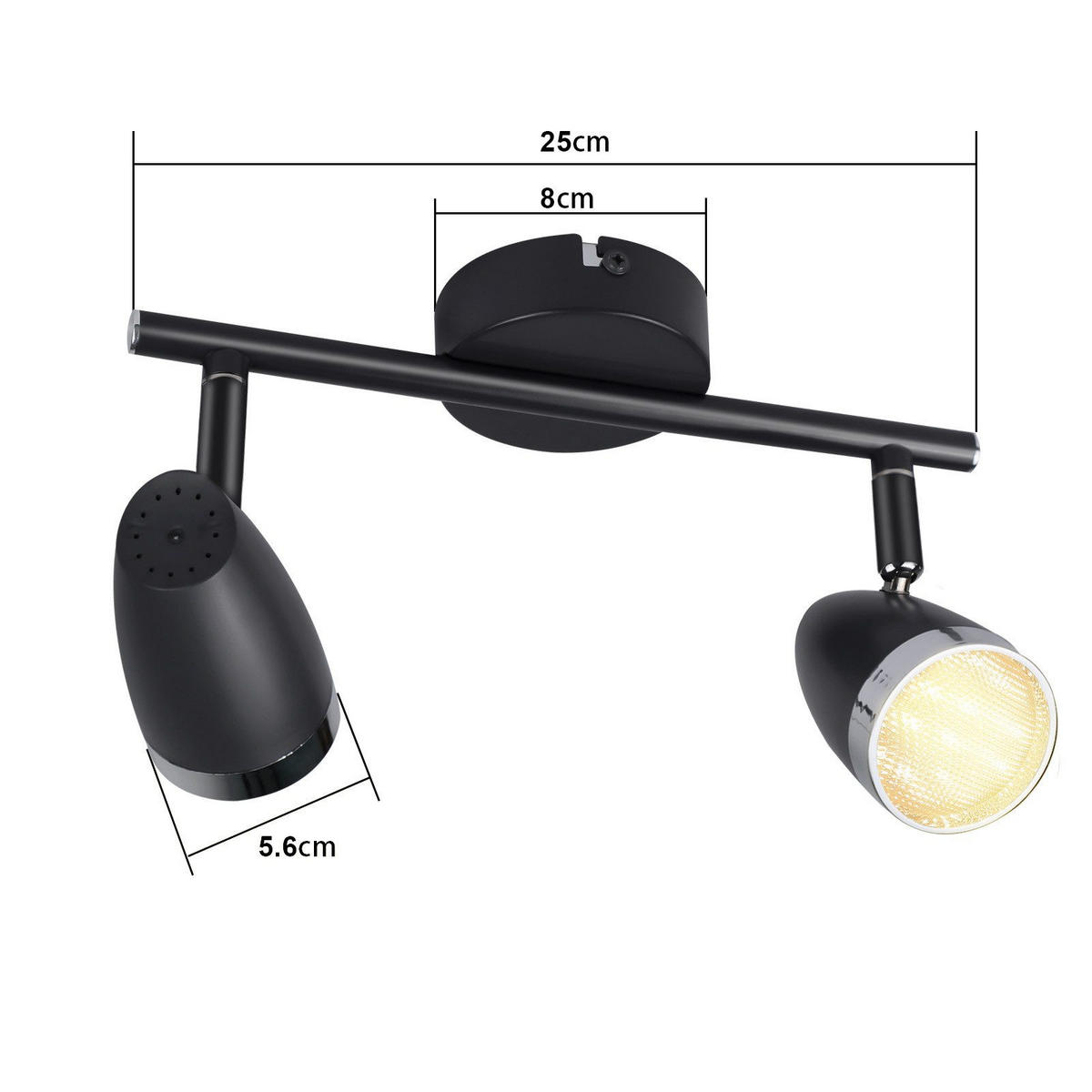 LED-DECKENLEUCHTE Letizia 25/15.5/5.6cm - Dunkelgrau, Metall (25/15.5/5.6cm) - Nettlife