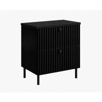 BADEZIMMERSCHRANK: Schwarz / Platte Schwarz / Griffe Schwarz / Beine Schwarz, 60 x 44,4 x 73,6 cm - Schwarz, Holzwerkstoff (60/73.6/44.4cm) - 3XE LIVING