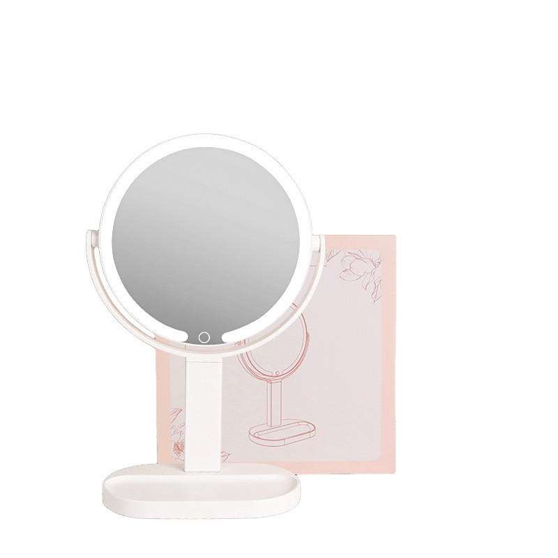 KOSMETIKSPIEGEL – weiß – 10 Vergrößerungslinsen + 360°-Drehung – 22,5 mm Durchmesser - Weiß, Kunststoff (22.5/38/12.5cm)