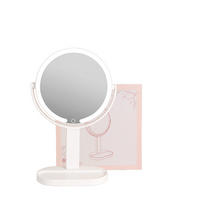 KOSMETIKSPIEGEL – weiß – 10 Vergrößerungslinsen + 360°-Drehung – 22,5 mm Durchmesser - Weiß, Kunststoff (22.5/38/12.5cm)