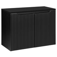 WASCHBECKENSCHRANK Newport-56 - Schwarz, Holzwerkstoff (80/60/40cm) - Lomado