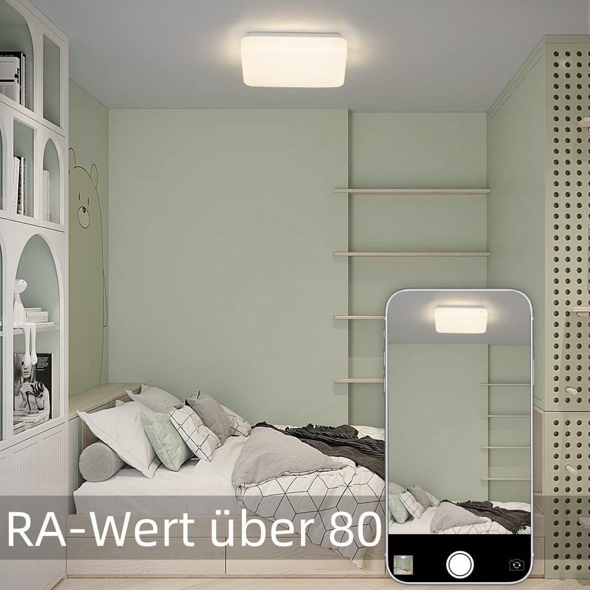 LED-DECKENLEUCHTE Milchstraße 21/21/4 cm - Weiß, Kunststoff (21/19/4cm) - Nettlife