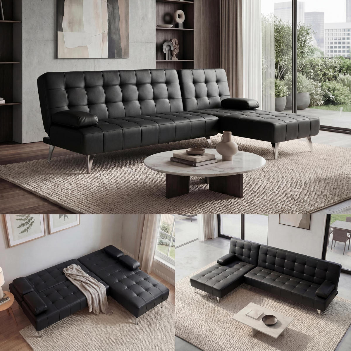 SCHLAFSOFA Schwarz - Schwarz, Textil (236/95cm) - MCW