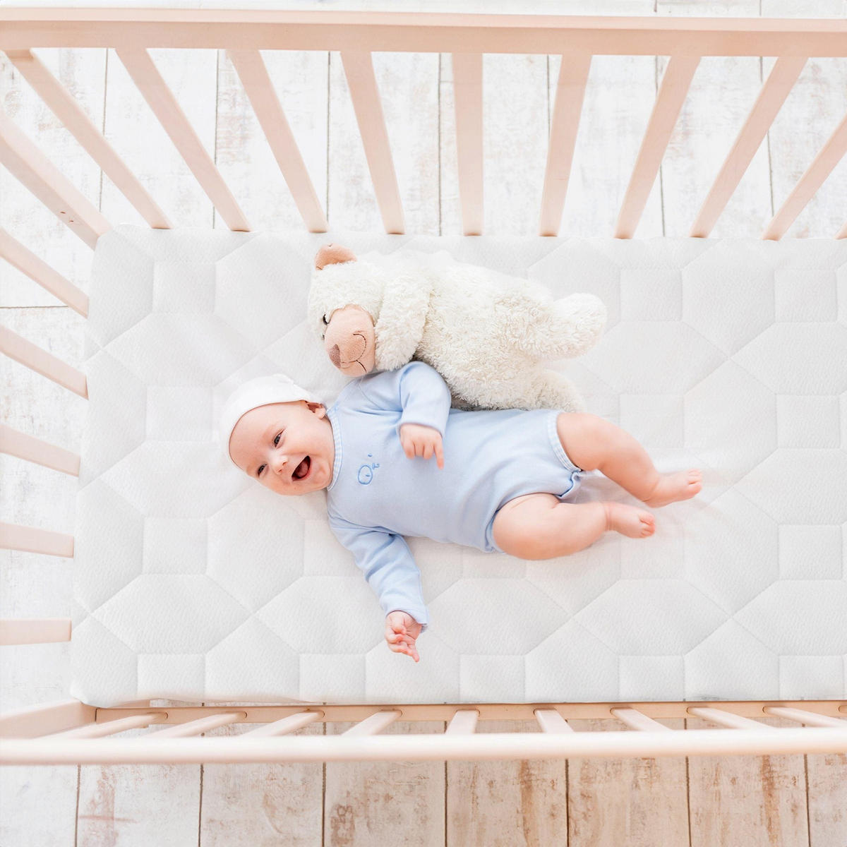 BABYMATRATZE für Babys und Kinder Wave Baby 70x160 - Weiß, Textil (70/160cm) - Gowoll
