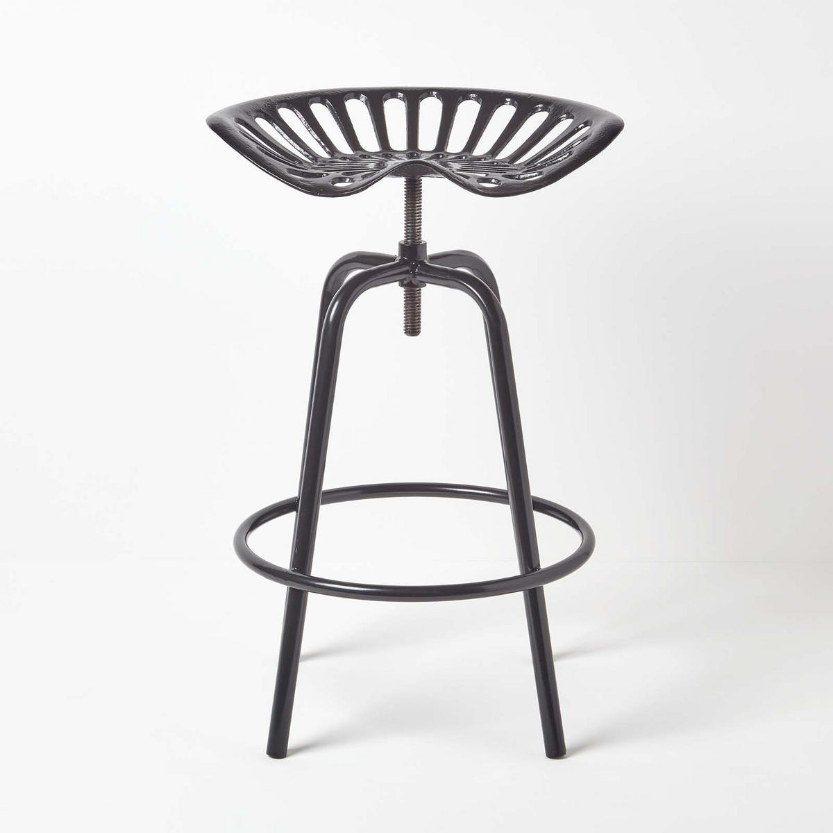 BARHOCKER Traktorsitz, Metall im Vintage-Look, höhenverstellbar - Schwarz, Metall (47/74/50cm) - Homescapes