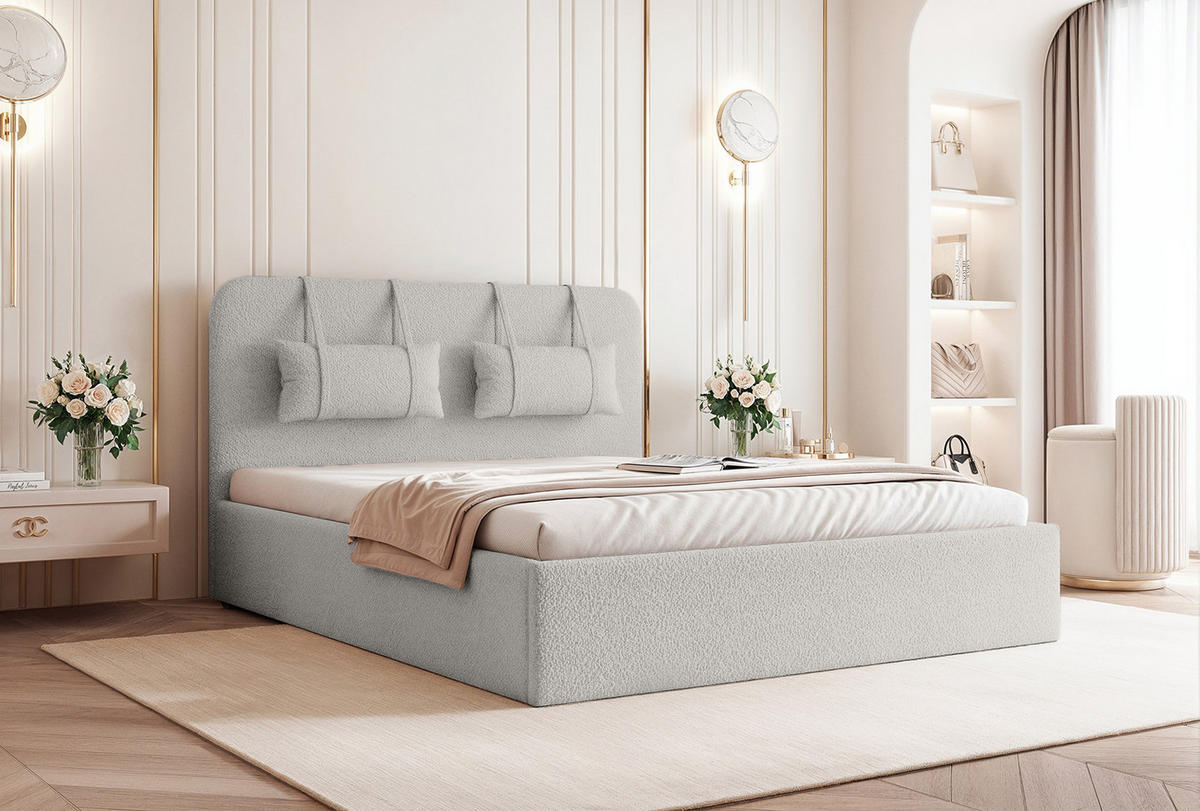 POLSTERBETT Lexal 200x200 cm, Grau - Grau, Textil (200/200cm) - Fedve