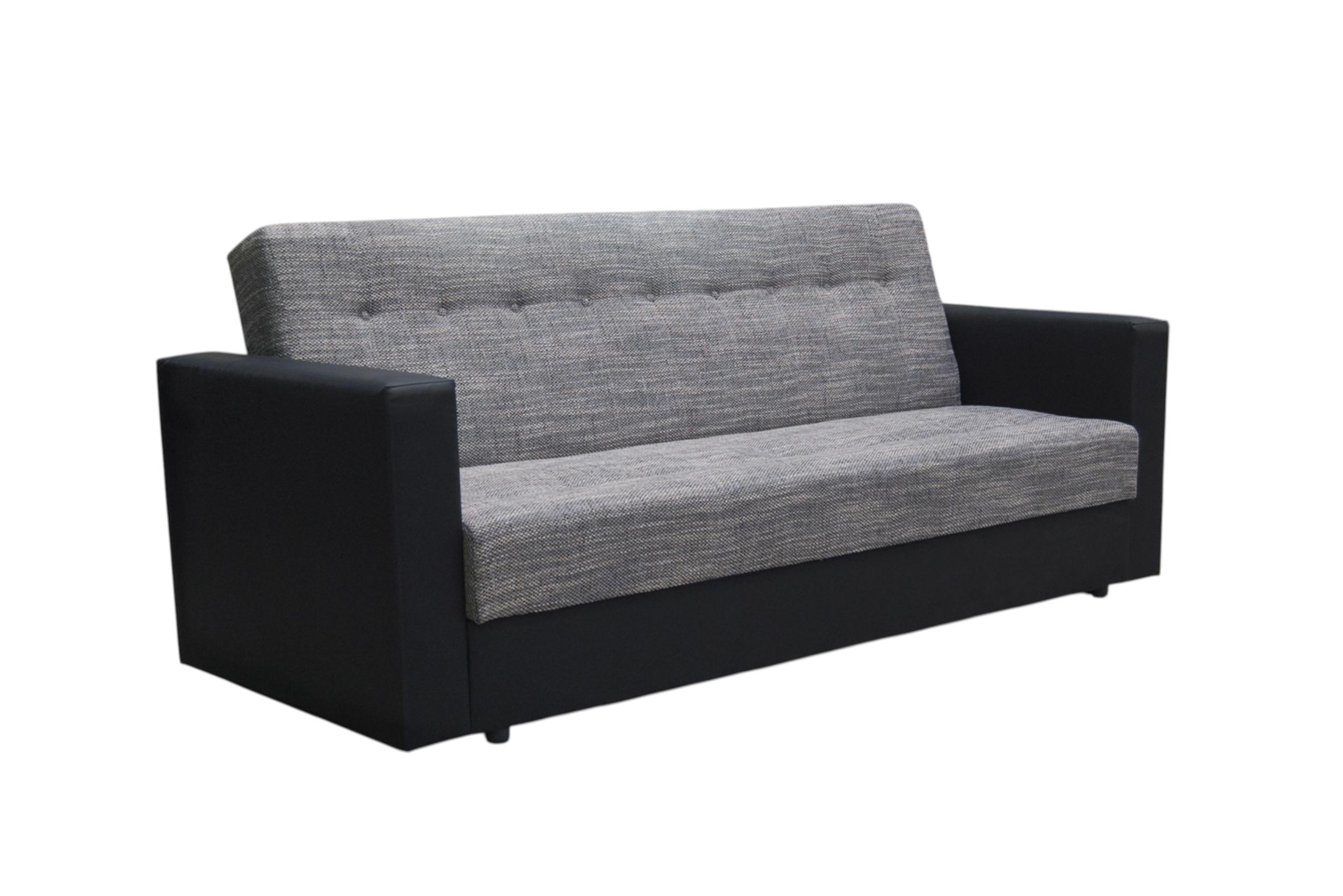 SOFA WIND mit Schlaffunktion KORNET02+DOLARO8 mit Stauraum - Grau, Textil (87/95/216cm) - Bedante