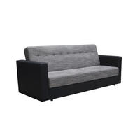 SOFA WIND mit Schlaffunktion KORNET02+DOLARO8 mit Stauraum - Grau, Textil (87/95/216cm) - Bedante