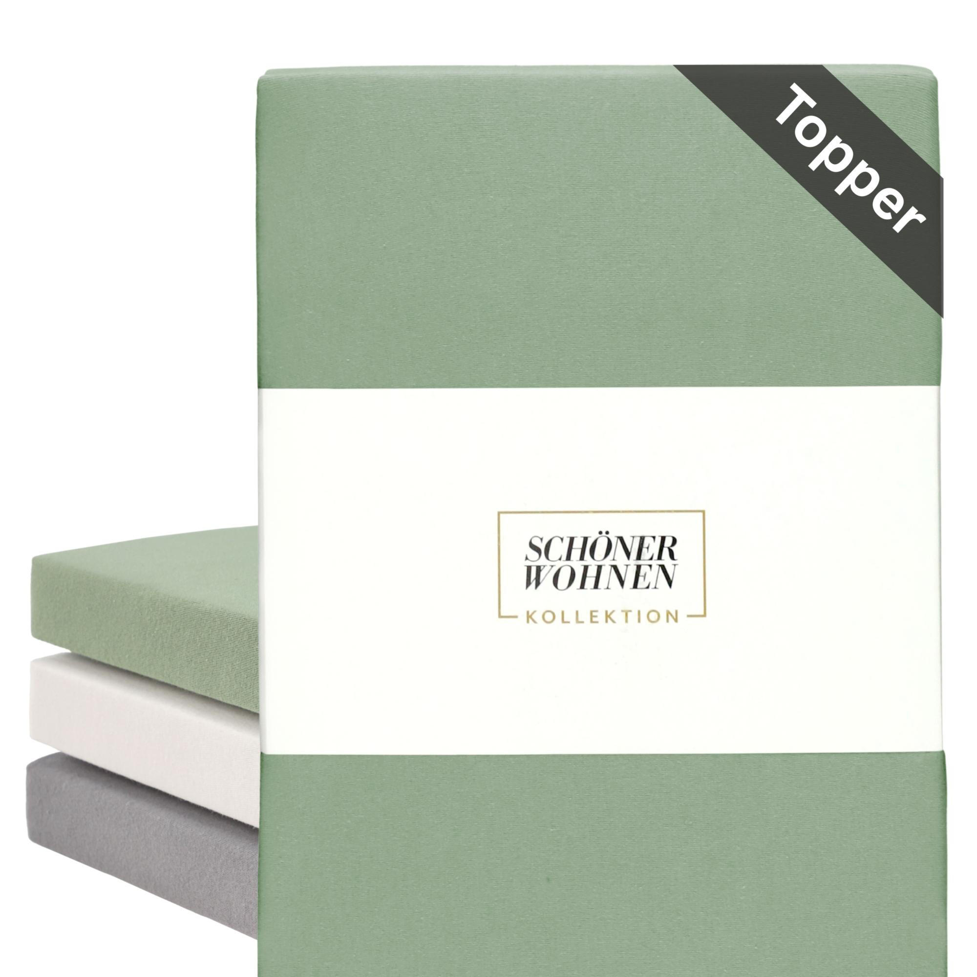 TOPPER SPANNBETTLAKEN BASIC - Salbeigrün, Textil (180/200cm) - Schöner Wohnen