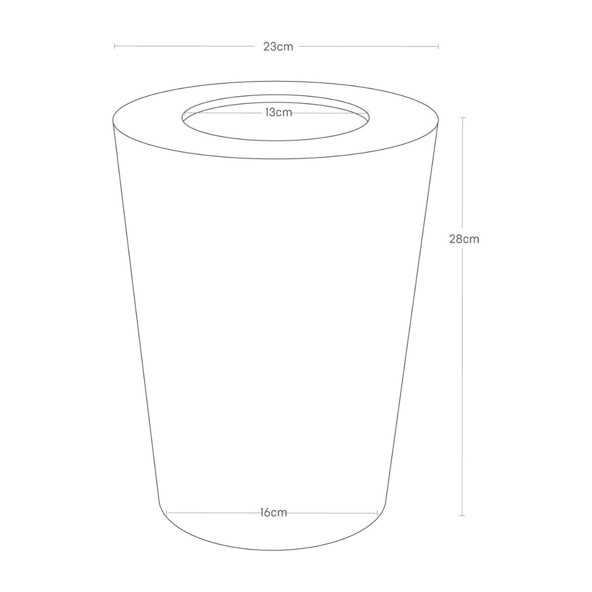 PAPIERKORB aus Metall 23/28/23 cm rund mit Holzabdeckung - Schwarz, Metall (23/28/23cm) - Yamazaki