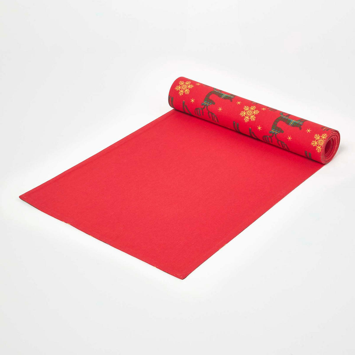 TISCHLÄUFER Weihnachten – Rentier rot, 35/180 cm, 100% Baumwolle - Rot, Textil (35/180cm) - Homescapes