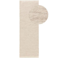 WOLLTEPPICH-LÄUFER Rocco Cream 80x250 cm - Creme, Textil (80/250cm) - benuta Pure