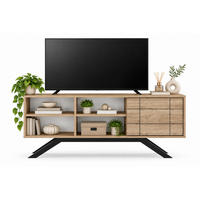 TV-ELEMENT North Walnuss Schwarz - Walnussfarben/Schwarz, Holzwerkstoff (130/58.6/38.6cm) - Decorotika