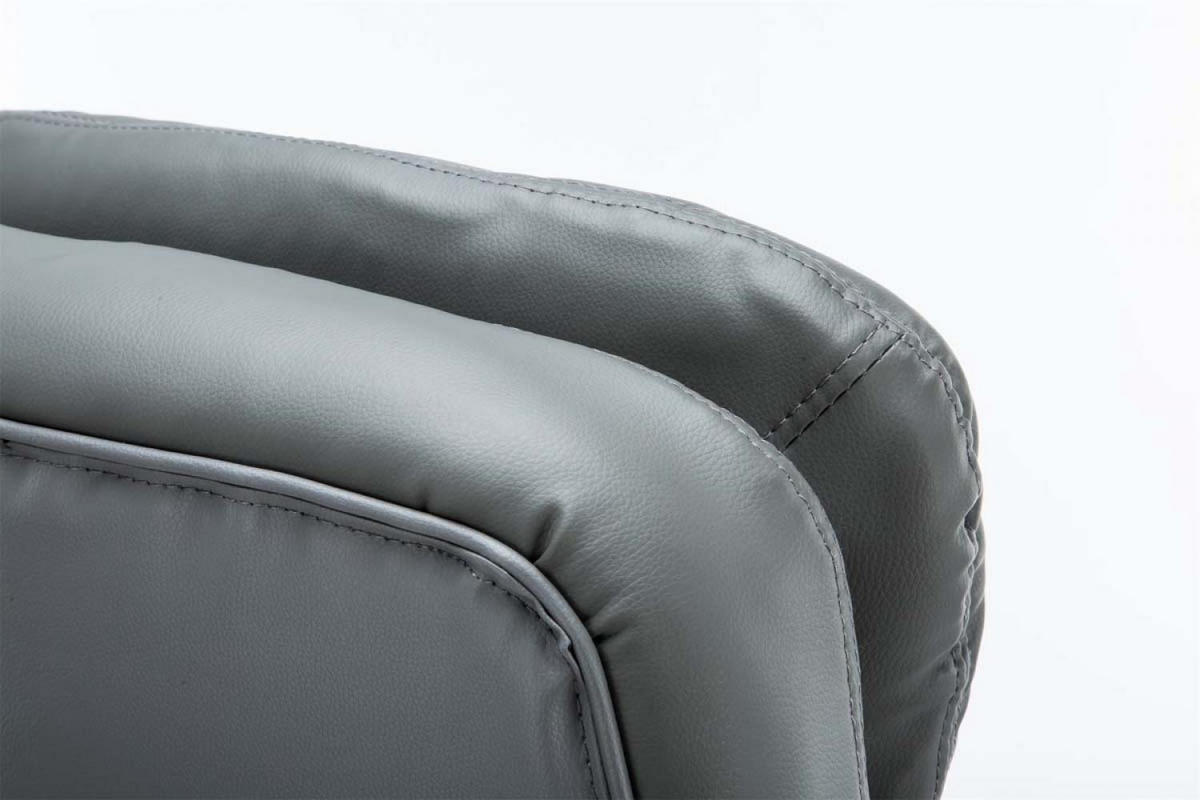 CHEFSESSEL Lederlook grau - Chromfarben/Grau, Textil/Metall (68/116/77cm) - CLP