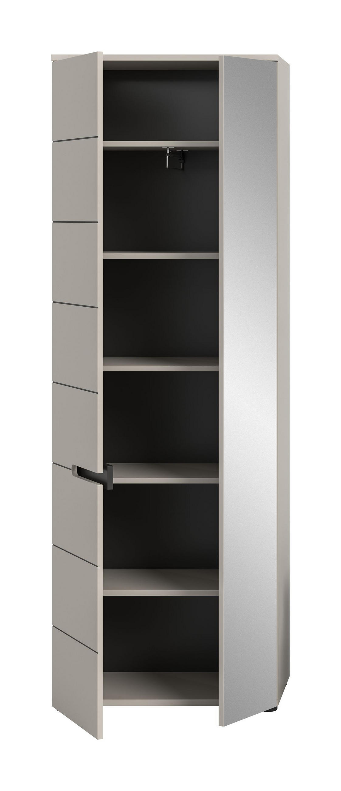 GARDEROBENSCHRANK Nova Garderobe in Basalt grau Nb. und Artisan Nb. B/H/T: 65x190x37 cm - Kaschmir, Holzwerkstoff (65/190/37cm) - Homes & Jones
