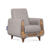 SESSEL GUSTAVO mit Armlehnen, grau - Braun/Grau, Holz/Holzwerkstoff (83/95/92cm) - KONSIMO®