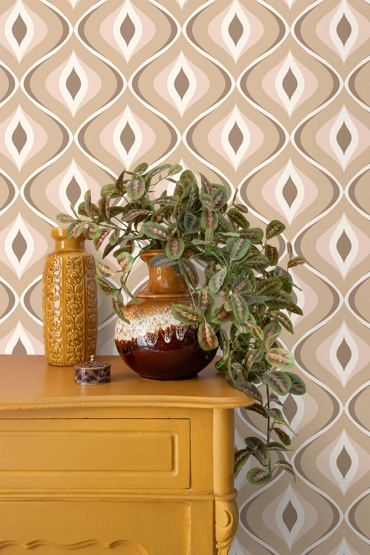 TAPETE Retro-Ornamente 50 x 900 cm - Beige, Papier (50/900cm) - ESTAhome