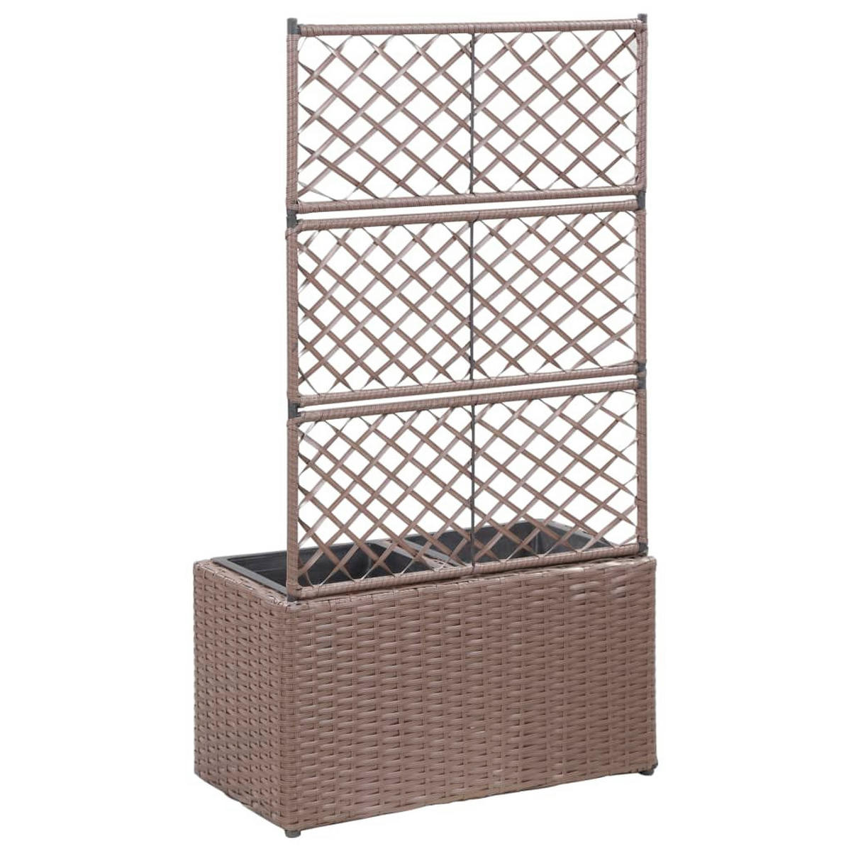 RANKKASTEN aus Rattan ELOT Braun 2 Töpfe 58x30x107 cm - Braun, Kunststoff (58/107/30cm) - DELUKE
