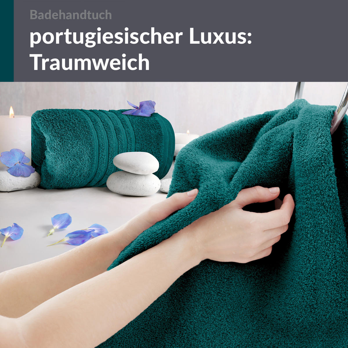 BADETUCH London Opal Grün 2er Set 100x150 - Opal, Textil (100/150cm) - Lashuma