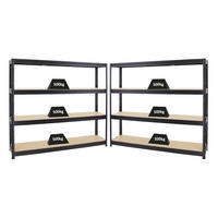 SCHWERLASTREGAL Dino 2er-Set mit 2x 180x200x45 cm Fachlast 500 kg Schwarz - Schwarz, Metall (400/180/45cm) - PROREGAL
