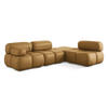 ECKSOFA Rechts Kunstleder Braun - Cognac/Schwarz, Leder/Kunststoff (285/190cm) - Makamii
