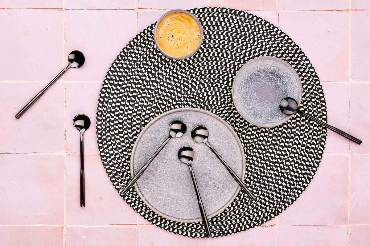 LÖFFEL 6er-Set Abel - Schwarz - Schwarz, Metall - Björn