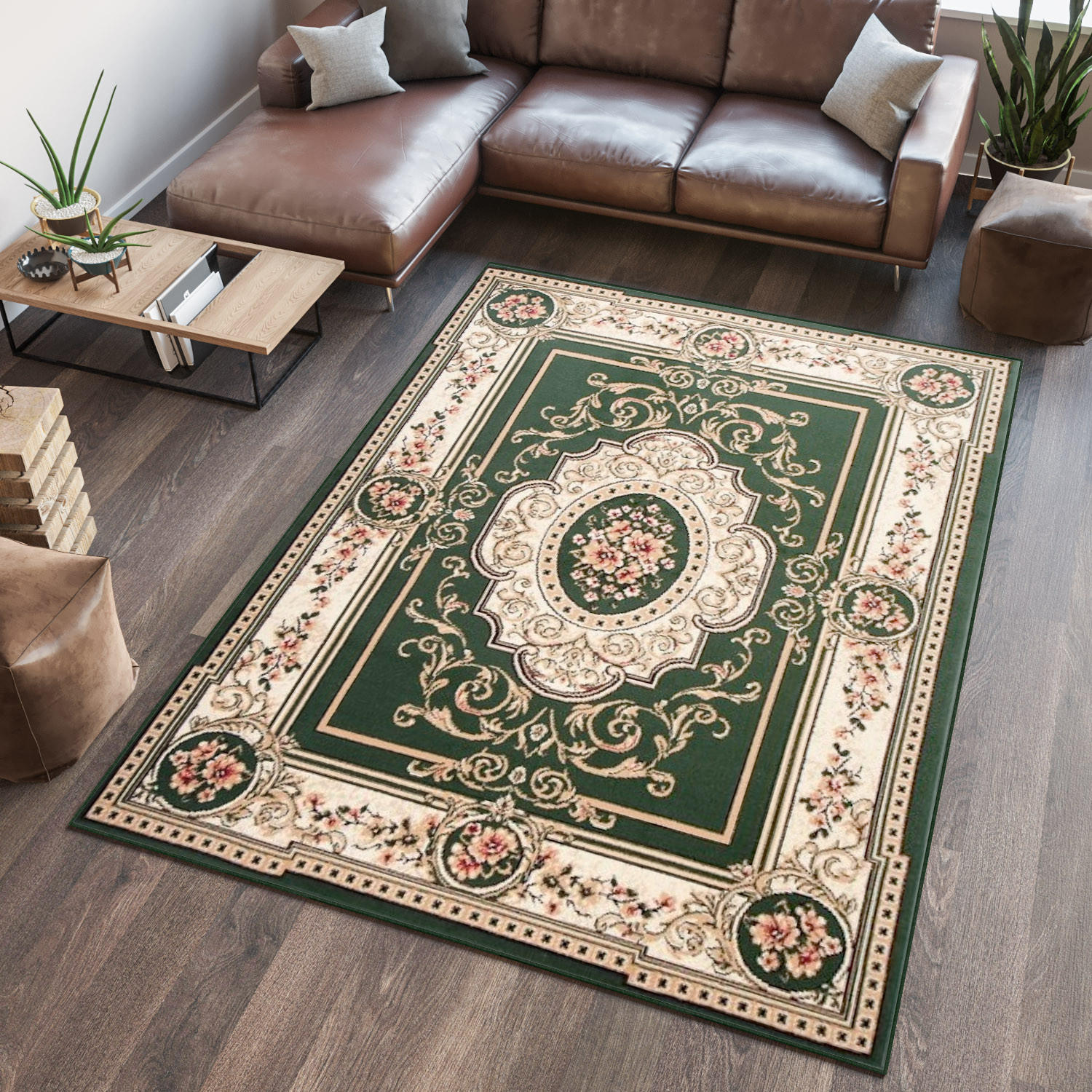 TEPPICH ATLAS Beige Grün 70/130 cm - Beige/Grün, Textil (70/130cm) - Tapiso