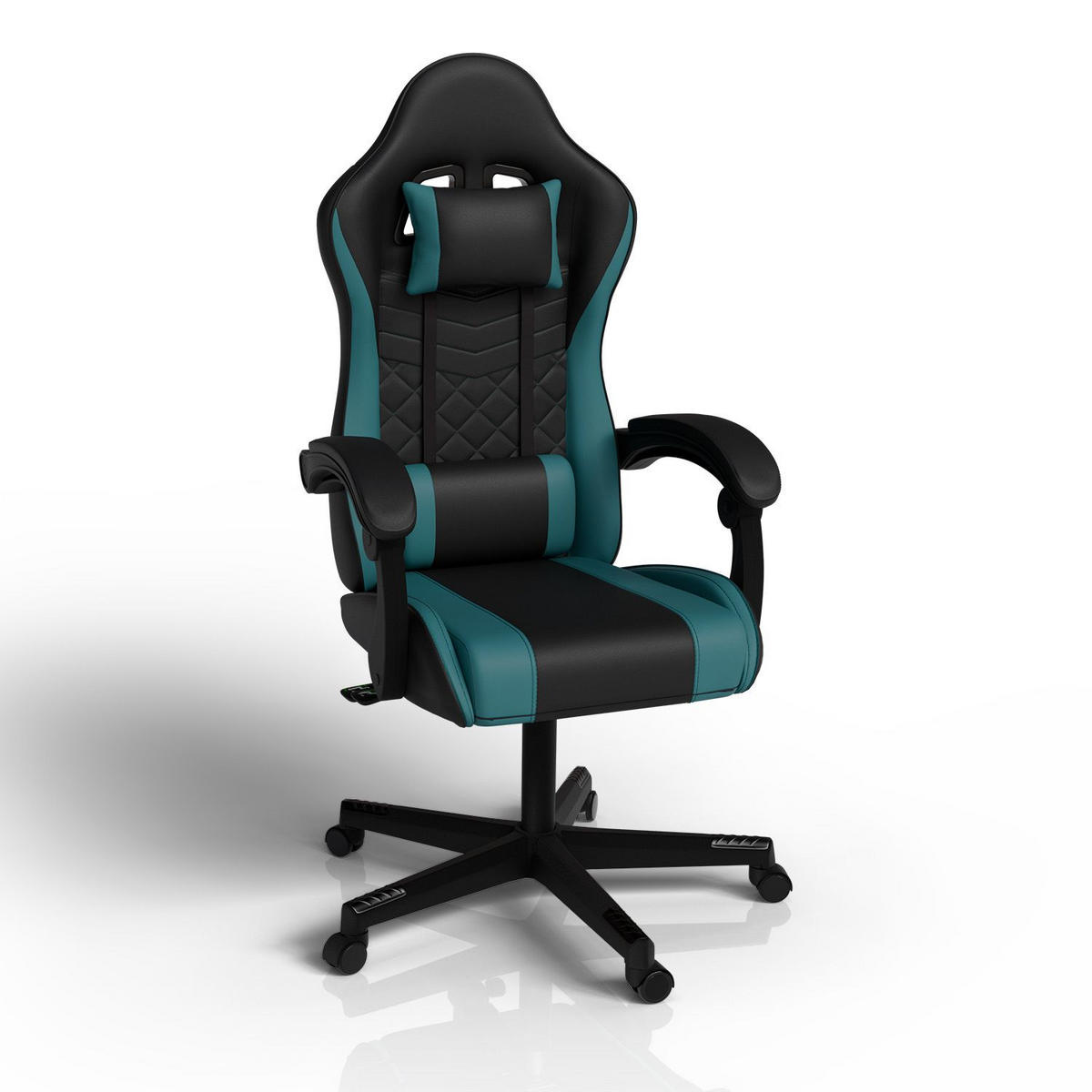 GAMINGSTUHL HyperSeat schwarz/türkis - Türkis, Kunststoff (63/131/121cm) - Juskys