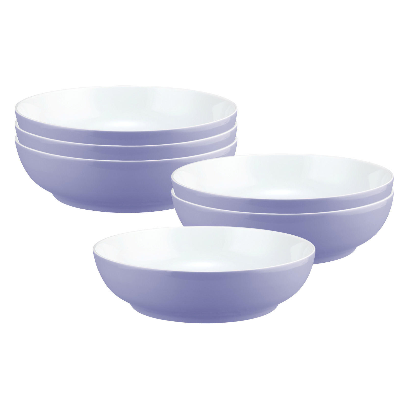 FOODBOWLS Liberty Pure Colors Grape Purple ø 25 cm 6er Set - Lila, Keramik (25.4cm) - Seltmann Weiden