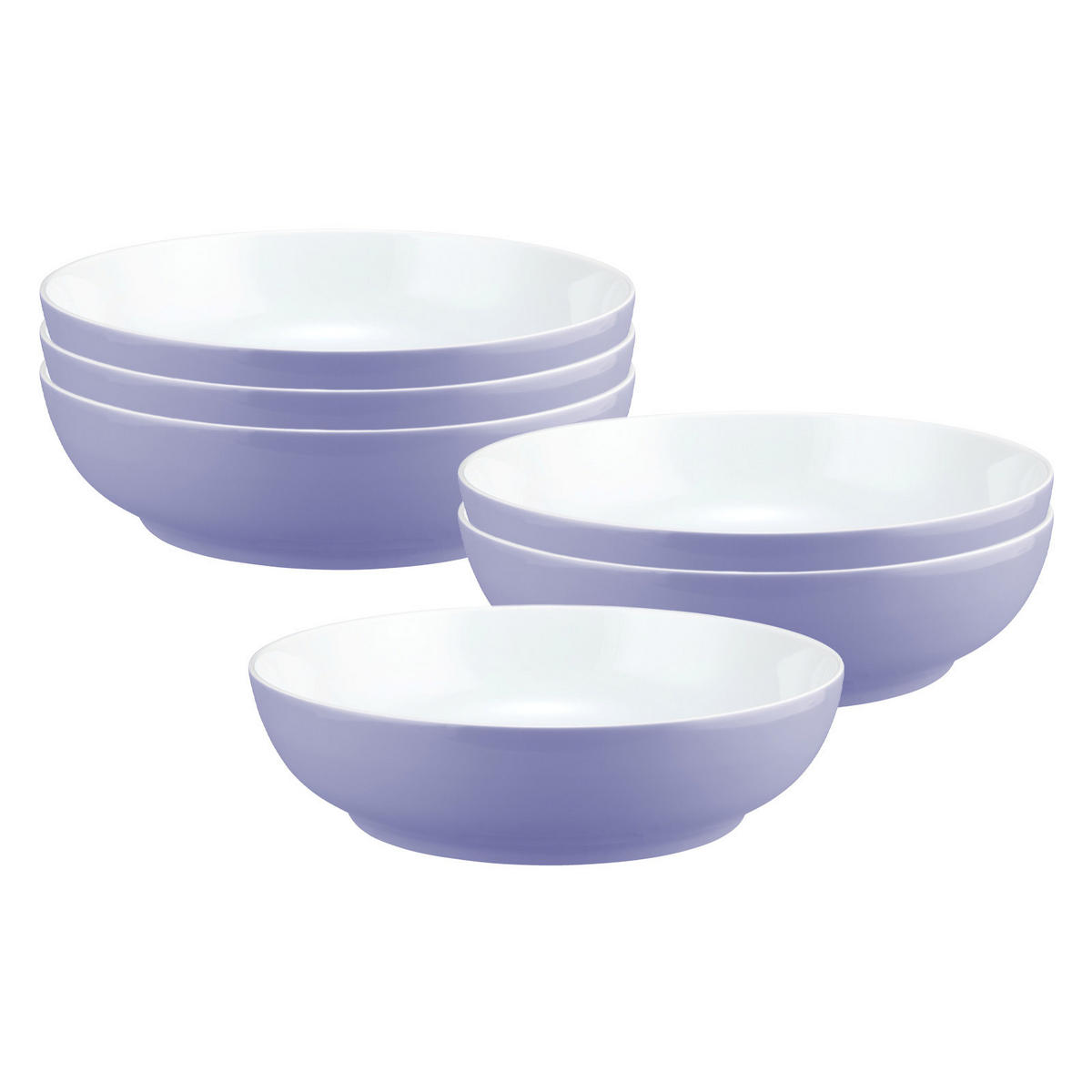 FOODBOWLS Liberty Pure Colors Grape Purple ø 25 cm 6er Set - Lila, Keramik (25.4cm) - Seltmann Weiden