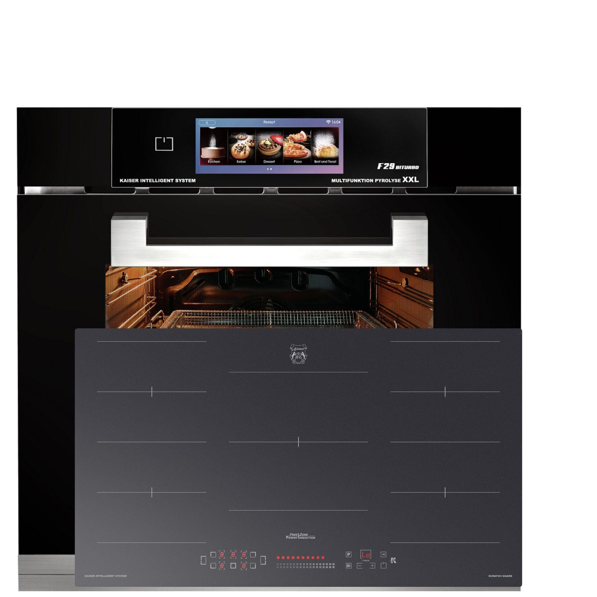 EINBAU-BACKOFEN EH 6344 N+KCT 9110 FI Induktionskochfeld 90 cm - Schwarz, Metall (59.4/59.4/57.5cm) - Kaiser Küchengeräte