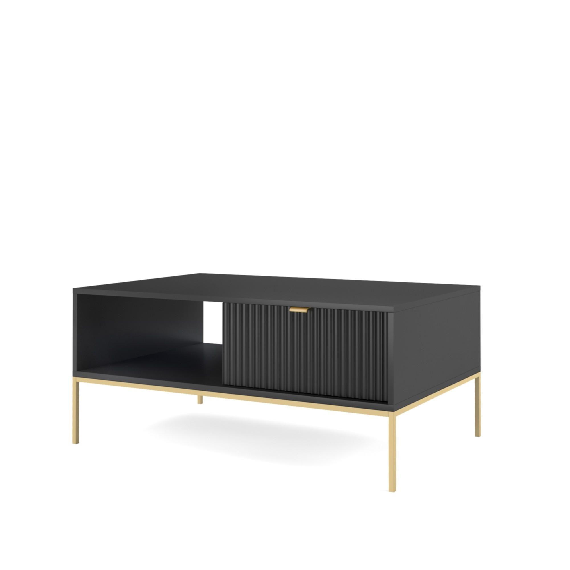 Masseno Couchtisch Schwarz 104x46x68 cm