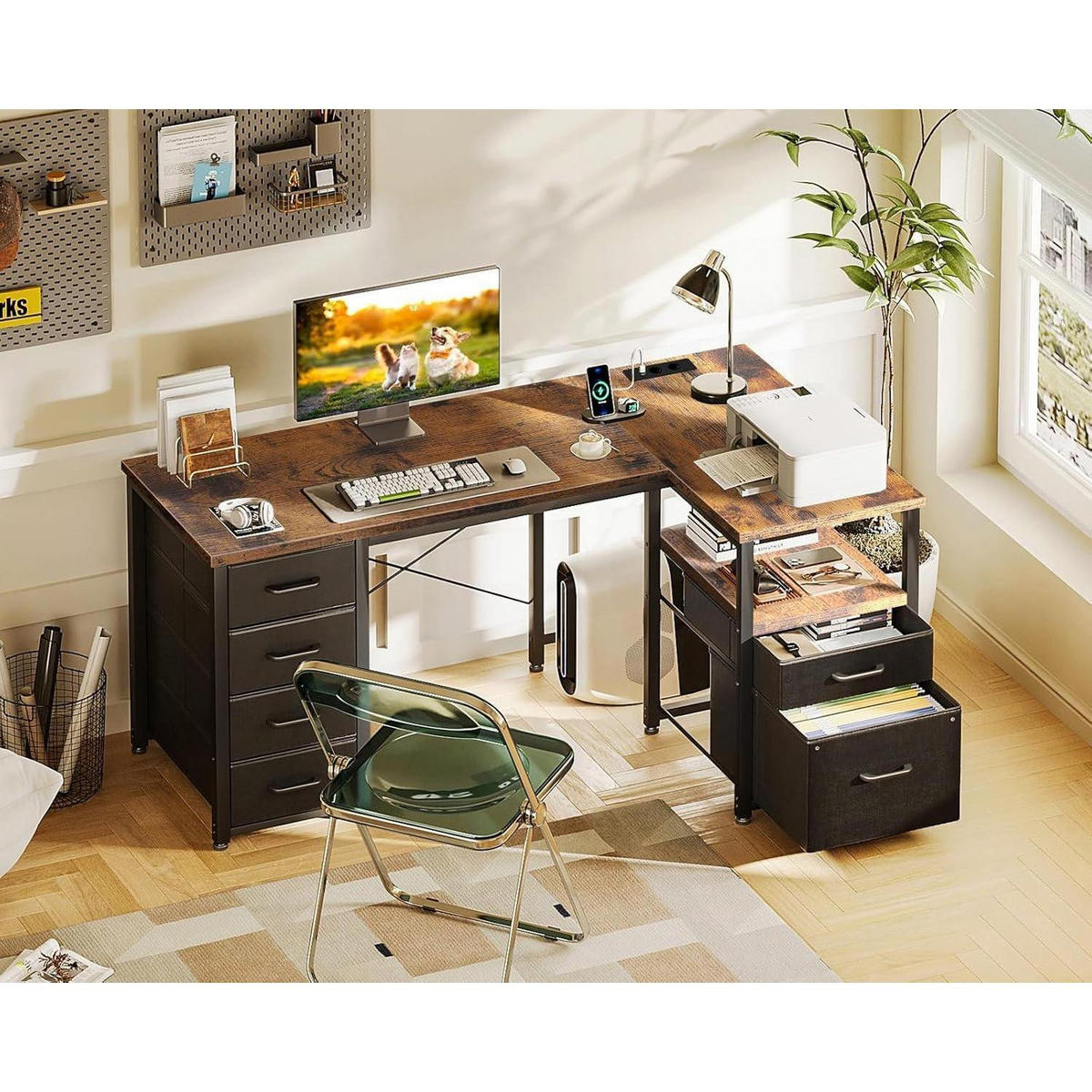 ECKSCHREIBTISCH L-Form Braun 140x70cm - Braun, Holzwerkstoff (140/70/75.2cm)