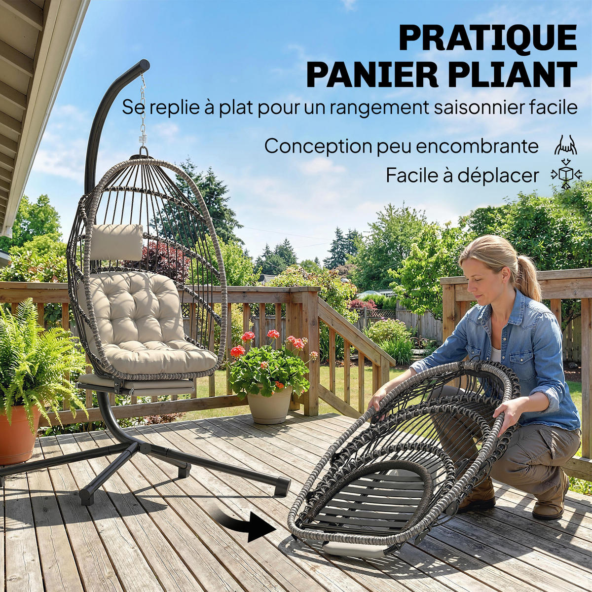 HÄNGESESSEL DE-15327 Hellgrau - Hellgrau, Metall (100/200/117cm) - ComfortXL