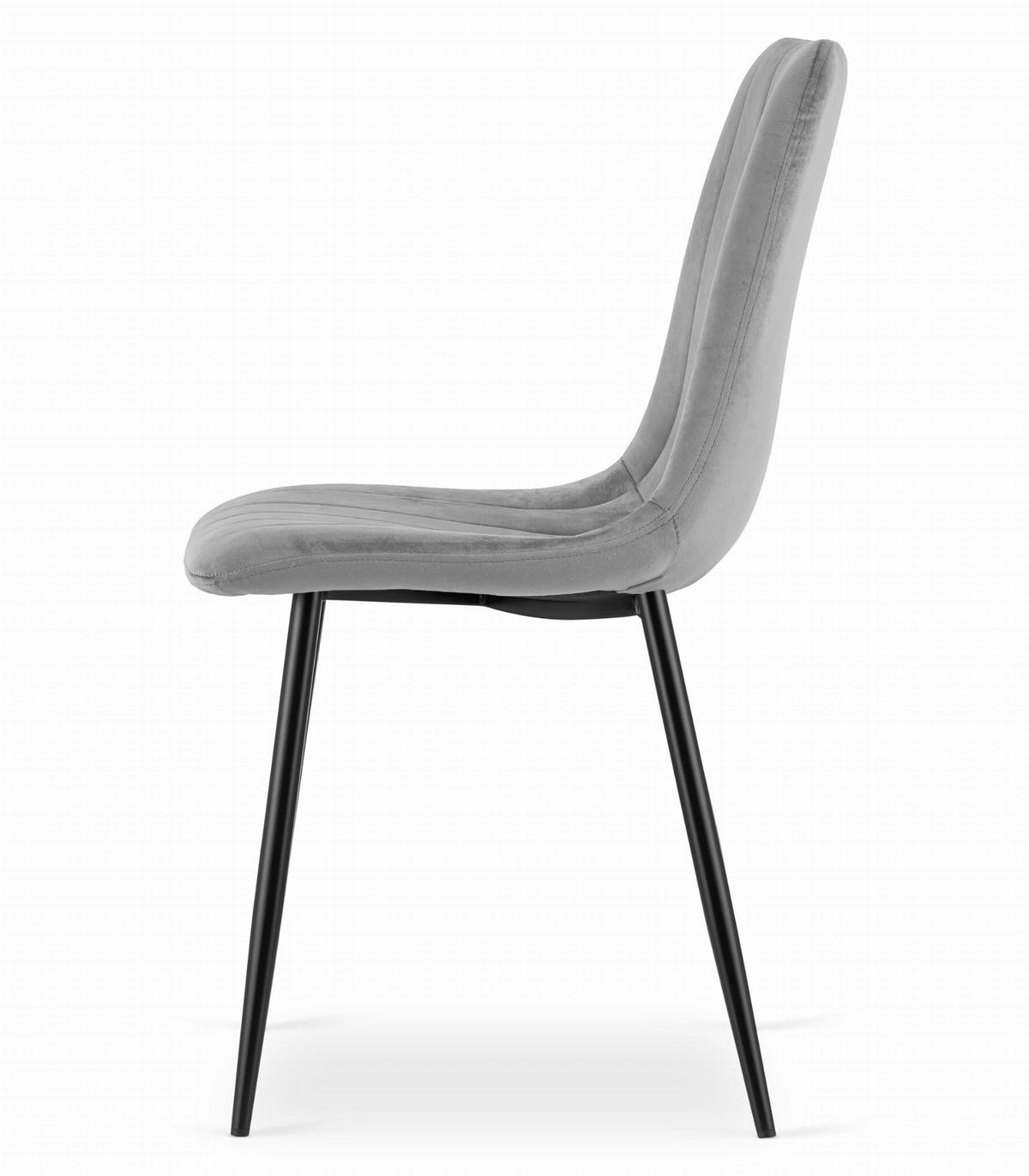 STUHL ORSARA 1 Stück, Grau, mit Samtstoff gepolstert - Hellgrau, Textil/Metall (43/90/51cm) - Komodee