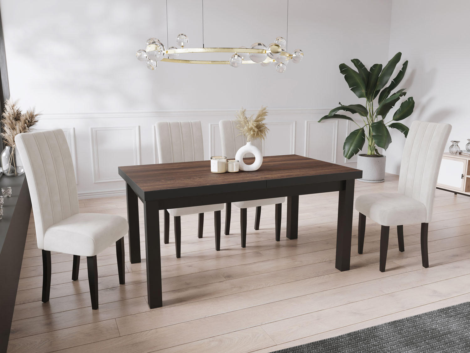 ESSTISCH Gemini rechteckig ausziehbar, Arvadonna Chestnut 200-300/100/78 cm  - Kastanienfarben/Schwarz, Holz/Holzwerkstoff (200/100/78cm) - WFL GROUP