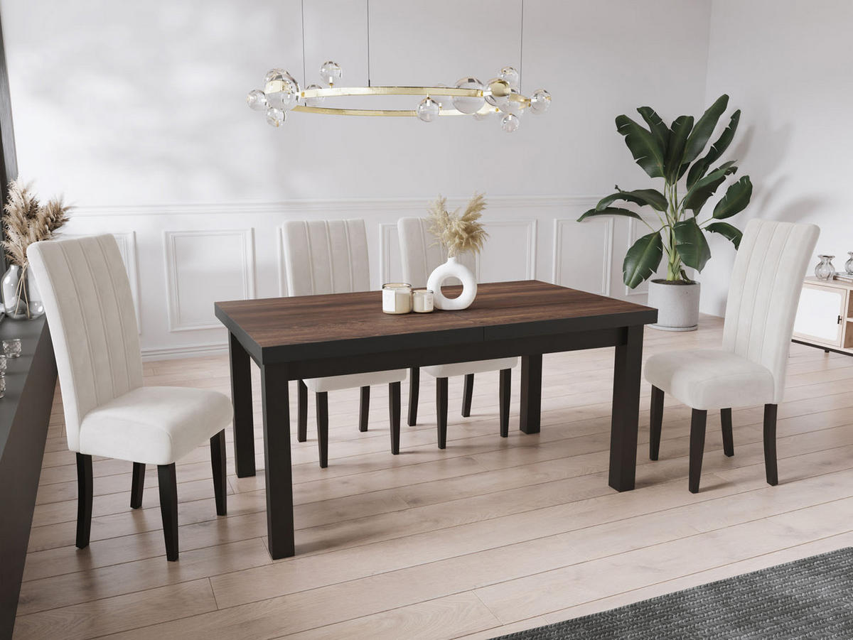 ESSTISCH Gemini rechteckig ausziehbar, Arvadonna Chestnut 200-300/100/78 cm  - Kastanienfarben/Schwarz, Holz/Holzwerkstoff (200/100/78cm) - WFL GROUP