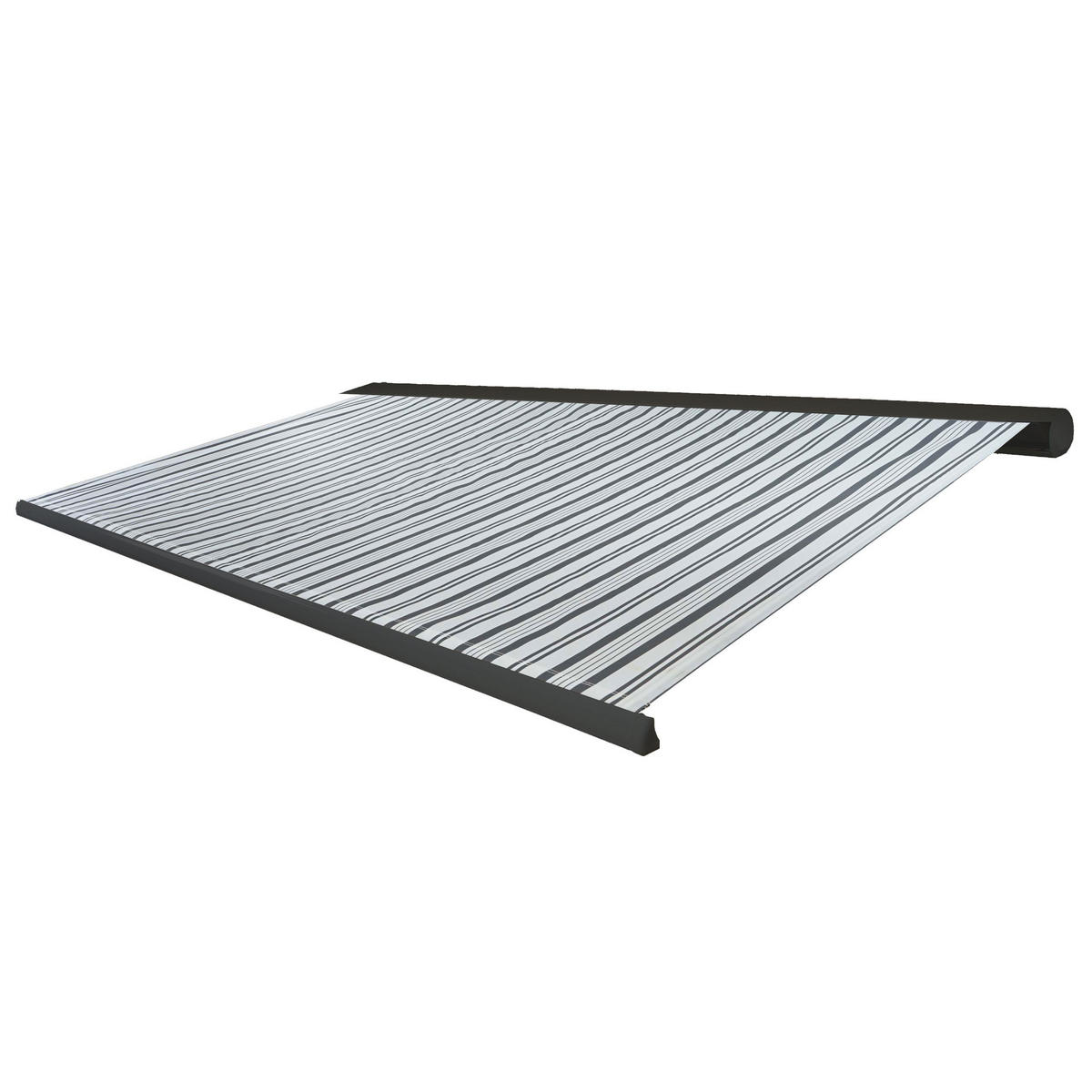 KASSETTEN-MARKISE MIT VOLANT Grau, Weiß, Anthrazit - Anthrazit/Weiß, Textil (400/23/300cm) - MCW