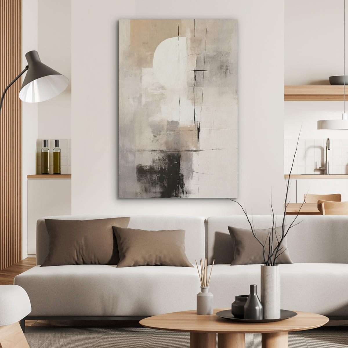 AKUSTIKBILD Abstrakt - Kunst - Grau Wanddeko 60x90 cm - Hellgrau, Kunststoff (60/90/0.9cm) - MuchoWow