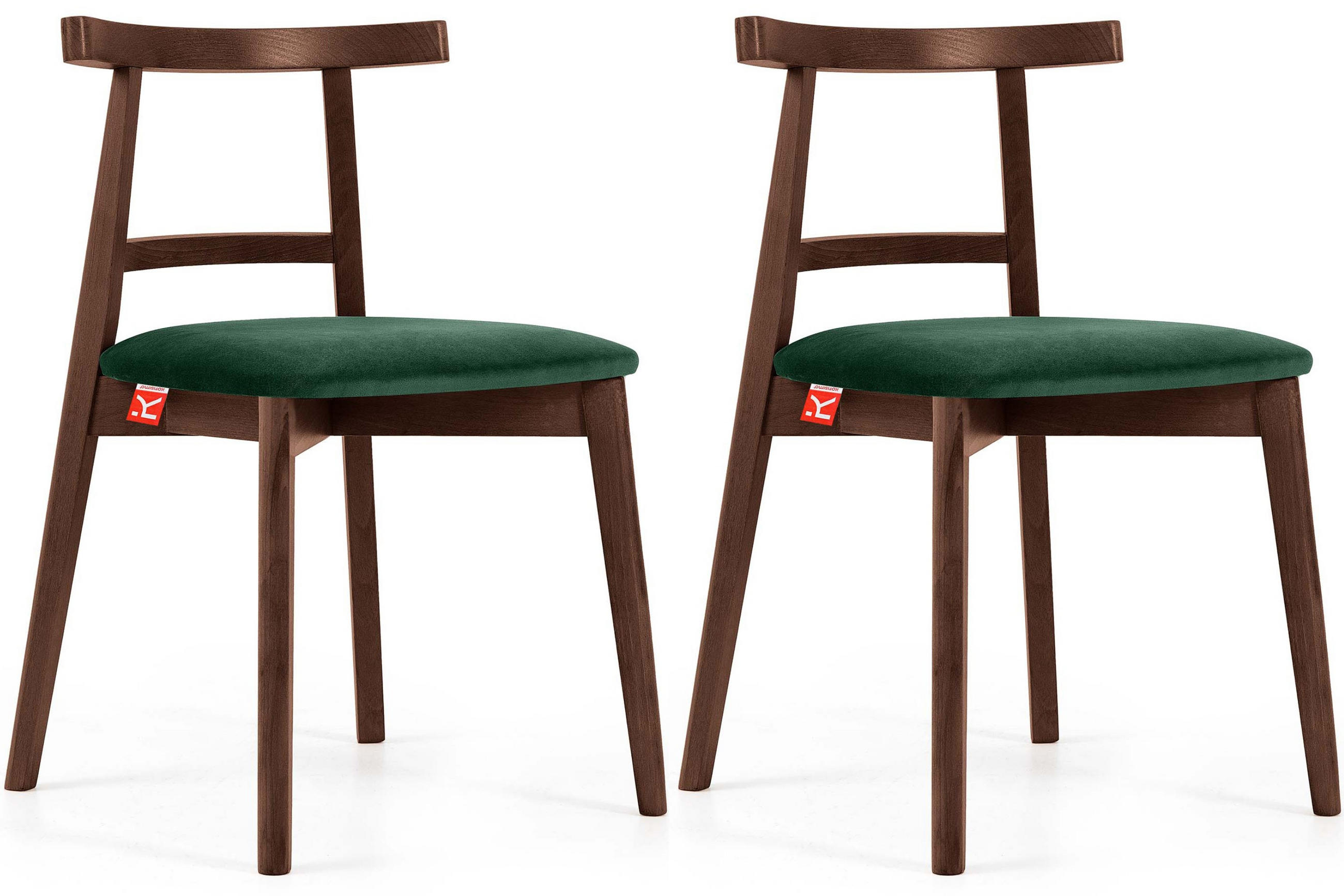 ESSTISCHSTÜHLE LILIO 2 St Vintage, Dunkelgrün / mittelbraun - Dunkelgrün/Braun, Holz/Textil (47/76/45cm) - KONSIMO®