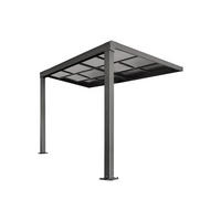 TERRASSENDACH anlehnend aus Aluminium - Mit Schiebedach - 9 m² - Anthrazit - IZEDA - Anthrazit, Kunststoff (300/200/300cm) - Vente-Unique
