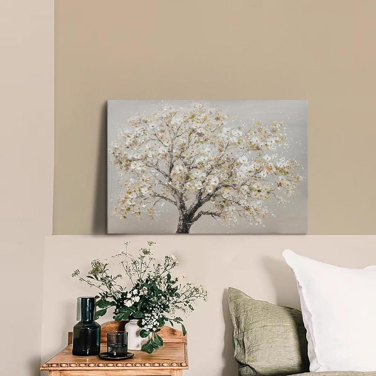 LEINWANDBILD Baum mit Blüten 40 x 60 cm - Multicolor, Textil (40/0.5cm)