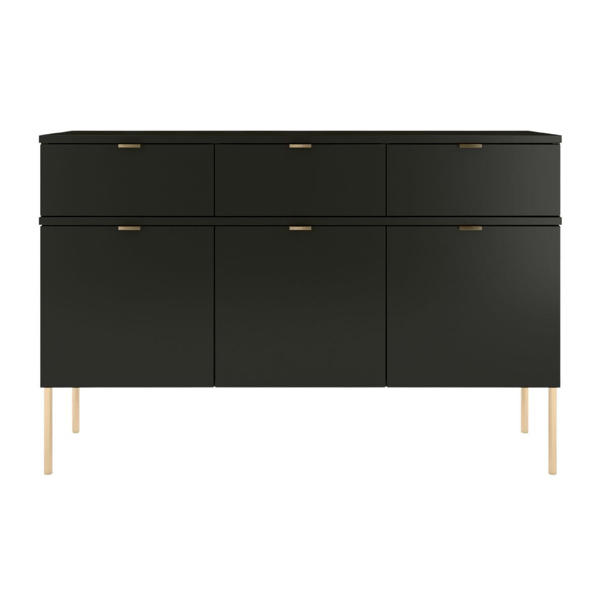 SIDEBOARD Polka, Schwarz, Goldene Details - Goldfarben/Schwarz, Holzwerkstoff/Metall (120/78/37cm) - Skandica