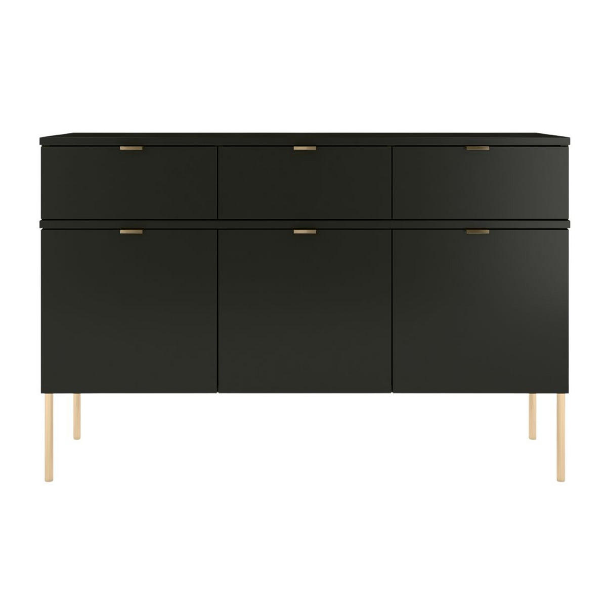 SIDEBOARD Polka, Schwarz, Goldene Details - Goldfarben/Schwarz, Holzwerkstoff/Metall (120/78/37cm) - Skandica