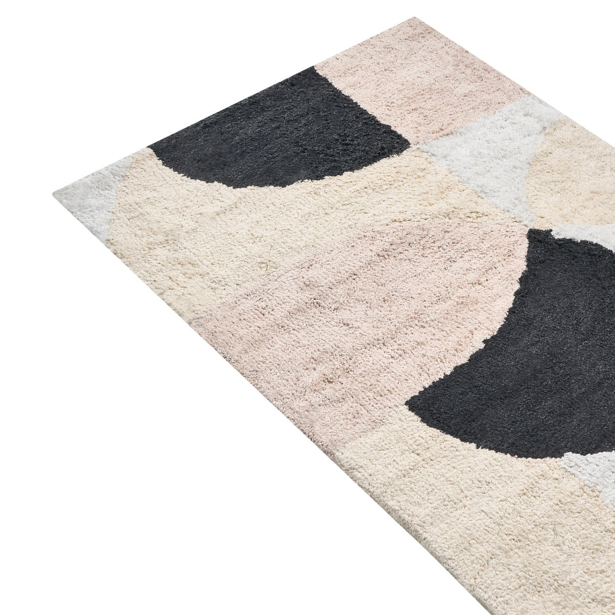 KOUPELNOVÁ PŘEDLOŽKA Béžová 60/90 cm Bavlna Sanoli - bílá/černá, textil (60/90cm) - Beliani