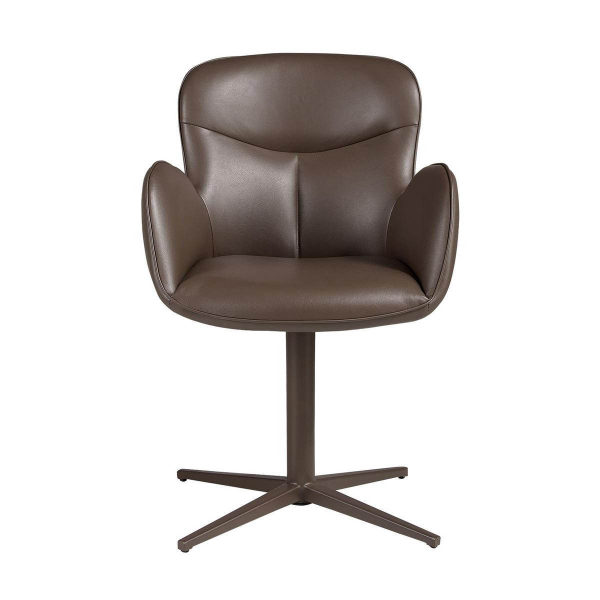 STUHL aus Kunstleder 60/65/90 cm - Dunkelbraun/Braun, Leder/Textil (60/90/65cm) - ANGEL CERDA