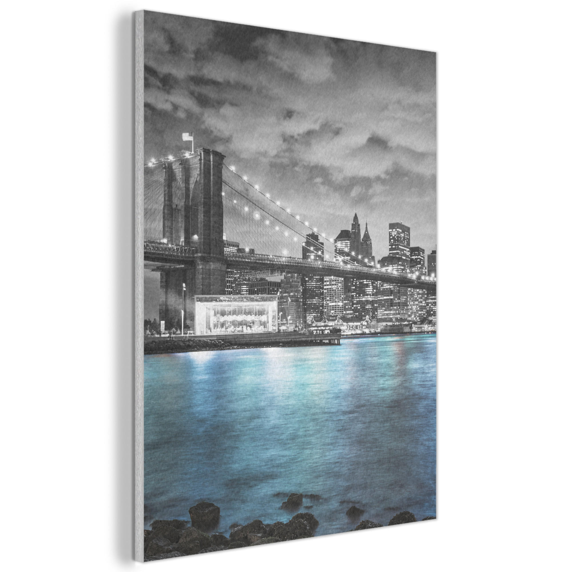 MuchoWow AKUSTICKÝ obraz New York - panorama - město - modrá 70x100 cm